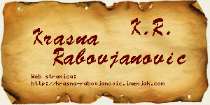 Krasna Rabovjanović vizit kartica